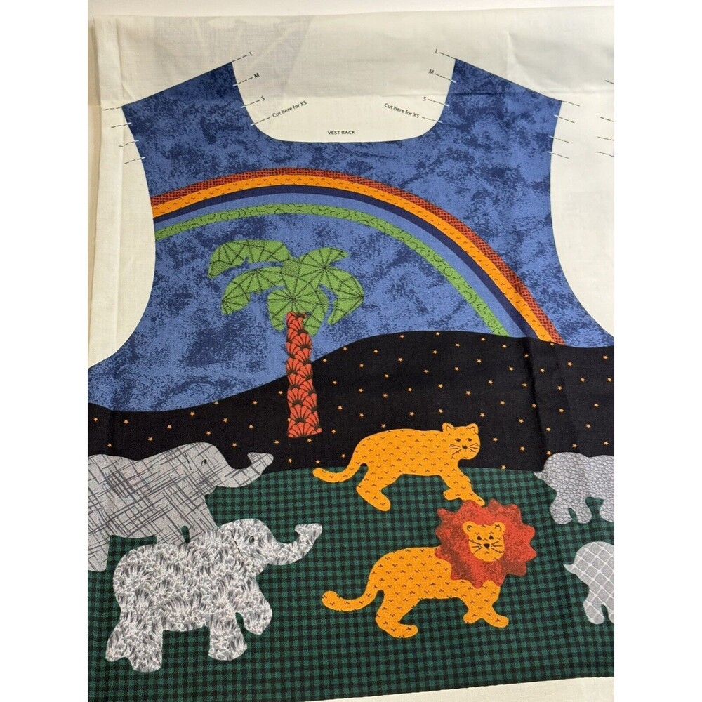 Noah’s Ark Christian Kids Vest Cut Sew Panel Sz  XS6, S8, M10, L12 Dreamspinners